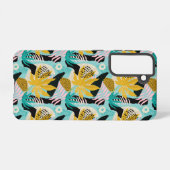 Tropisches Regenwald-Blätter Muster Samsung Galaxy Hülle (Rückseite (Horizontal))