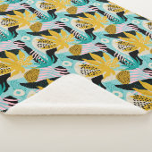 Tropisches Regenwald-Blätter Muster Sherpadecke (3/4)