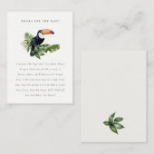 Tropisches Regenwald Toucan Bücher für Babydusche Begleitkarte (Vorne/Hinten)