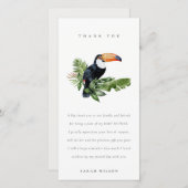 Tropisches Regenwald Toucan Foliage Babydusche Dankeskarte (Vorne/Hinten)