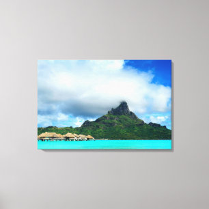 Tropisches Resort auf Bora Bora Panorama-Leinwand Leinwanddruck