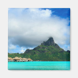 Tropisches Resort auf dem Bora-Bora-Platz Magnet