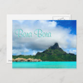 Tropisches Resort Bora Bora Postkarte (Vorne/Hinten)