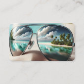 Tropisches Resort Reflektion in Sonnenbrille Visitenkarte (Vorderseite)