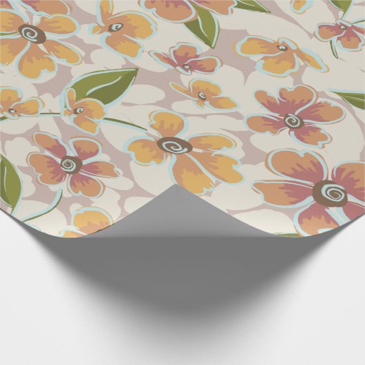 Tropisches Retro-Botanicum Geschenkpapier (Ecke)