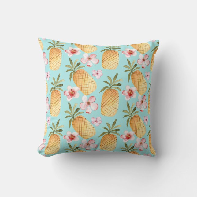 Tropisches Retro-Design mit Ananas Kissen (Vorderseite)