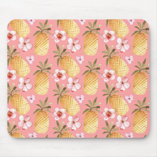 Tropisches Retro-Design mit Ananas Mousepad (Vorne)