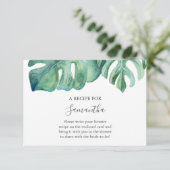 Tropisches Rezept für die Braut Begleitkarte (Stehend Vorderseite)