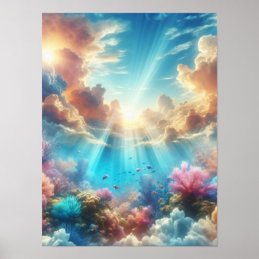 Tropisches Riff mit Liegen Poster (Vorne)