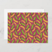 Tropisches rosa Bananenleaf-Muster Postkarte (Vorne/Hinten)