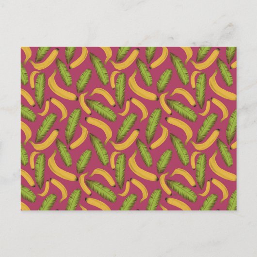 Tropisches rosa Bananenleaf-Muster Postkarte (Vorderseite)