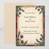 Tropisches rosa Blumensave the Date Save The Date (Vorne/Hinten)