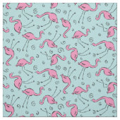 Tropisches rosa Flamingo auf Aqua Blue Pattern Stoff (Muster)