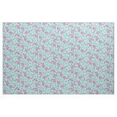 Tropisches rosa Flamingo auf Aqua Blue Pattern Stoff (Fat Quarter (45,7 x 55,9 cm))