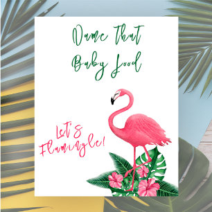 Tropisches rosa Flamingo-Baby-Shower-Essen-Spiel Poster