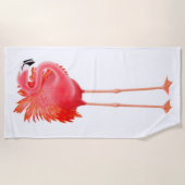 Tropisches rosa Flamingo-Badetuch Strandtuch (Vorderseite)