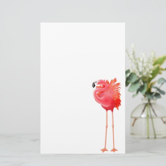 Tropisches rosa Flamingo-Briefpapier Briefpapier (Stehend Vorderseite)