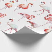 Tropisches Rosa Flamingo Geschenkpapier (Ecke)