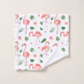 Tropisches rosa Flamingo Muster Badezimmer Badhandtuch Set (Waschlappen)