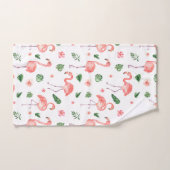 Tropisches rosa Flamingo Muster Badezimmer Badhandtuch Set (Handtuch)