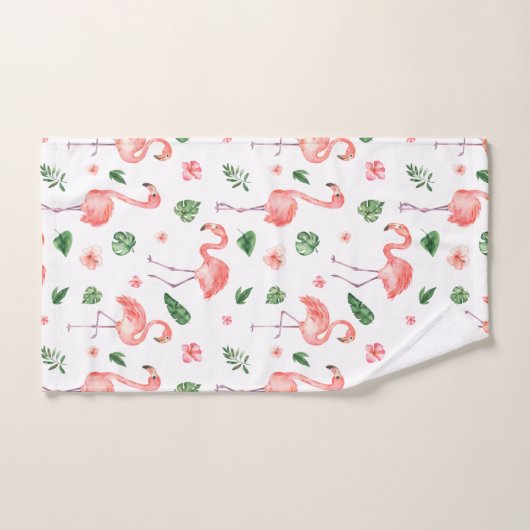 Tropisches rosa Flamingo Muster Badezimmer Badhandtuch Set (Handtuch)