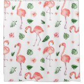 Tropisches rosa Flamingo Muster Badezimmer Duschvorhang (Vorderseite)
