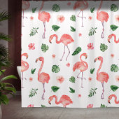 Tropisches rosa Flamingo Muster Badezimmer Duschvorhang