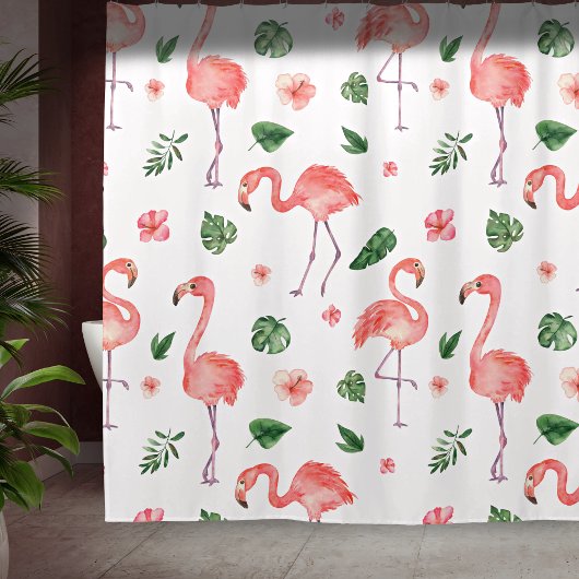 Tropisches rosa Flamingo Muster Badezimmer Duschvorhang