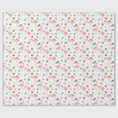 Tropisches rosa Flamingo-Muster Geschenkpapier (Flach)