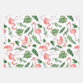 Tropisches rosa Flamingo-Muster Geschenkpapier Set (Vorderseite 3)