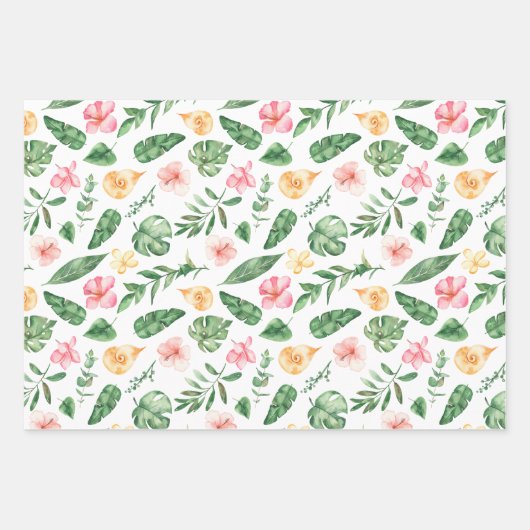 Tropisches rosa Flamingo-Muster Geschenkpapier Set (Vorderseite 2)