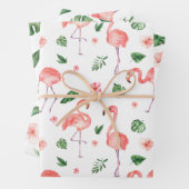Tropisches rosa Flamingo-Muster Geschenkpapier Set (Beispiel)