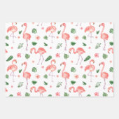 Tropisches rosa Flamingo-Muster Geschenkpapier Set (Vorderseite)