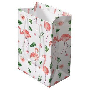 Tropisches rosa Flamingo-Muster Mittlere Geschenktüte