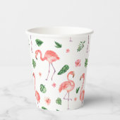 Tropisches rosa Flamingo-Muster Pappbecher (Vorderseite)