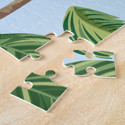 Tropisches rosa Flamingo-Muster Puzzle (Seite)