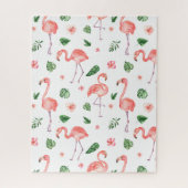 Tropisches rosa Flamingo-Muster Puzzle (Vertikal)