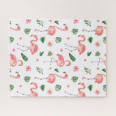 Tropisches rosa Flamingo-Muster Puzzle (Horizontal)