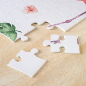 Tropisches rosa Flamingo-Muster Puzzle (Seite)