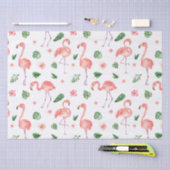 Tropisches rosa Flamingo-Muster Seidenpapier (Handwerk)