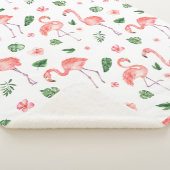 Tropisches rosa Flamingo-Muster Sherpadecke (3/4)