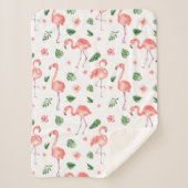 Tropisches rosa Flamingo-Muster Sherpadecke (Vorderseite)