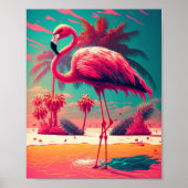 Tropisches rosa Flamingo Poster (Vorne)