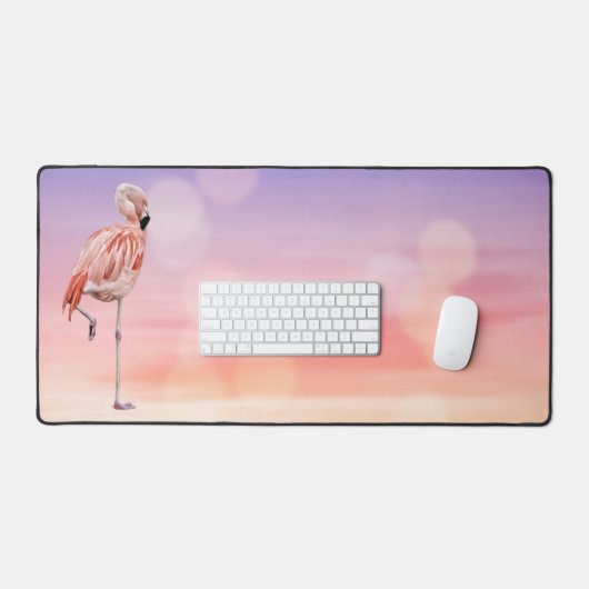 Tropisches rosa Flamingo Schreibtischunterlage (Tastatur & Maus)