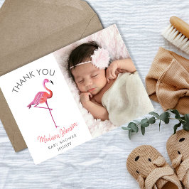 Tropisches rosa Flamingo | Vielen Dank Postkarte