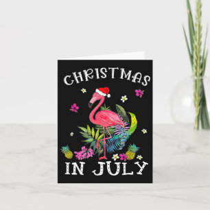 Tropisches rosa Flamingo Weihnachten im Juli Somme Karte