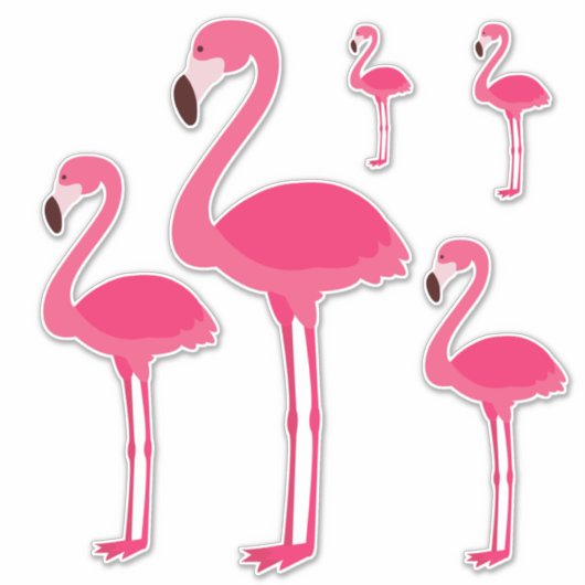Tropisches rosa Flamingos Aufkleber (Vorderseite)