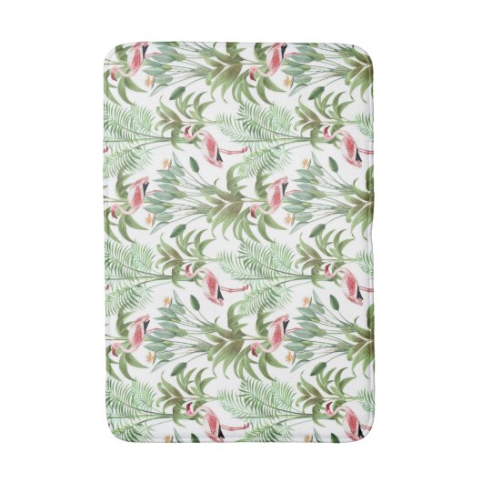 Tropisches rosa Flamingos Badematte (Vorderseite Vertikal)