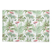 Tropisches rosa Flamingos Kissenbezug (Rückseite-Links)