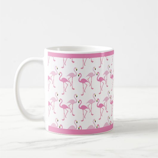 Tropisches, rosa Flamingos-Muster Kaffeetasse (Links)